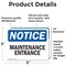 Signmission Maintenance Entrance, 5 in W x Rectangle, Vinyl Decal OS-2PACK-NS-D-35-L-14105 - alternate 2